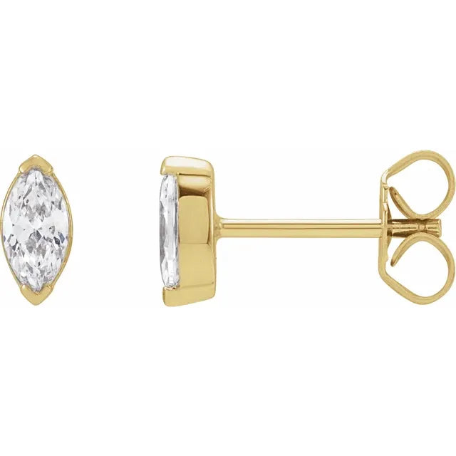 14K Yellow Gold Lab Grown Diamond Stud Earrings