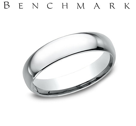 14K White Gold Comfort-Fit Plain Wedding Bands