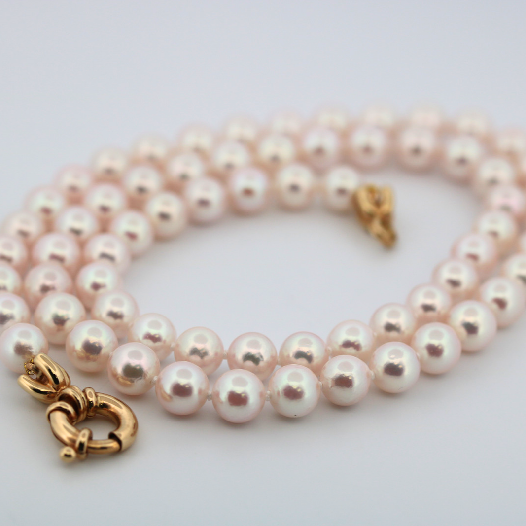 14K Yellow Gold Pearl Necklace