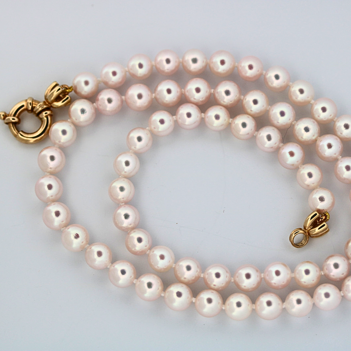14K Yellow Gold Pearl Necklace