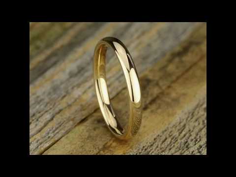 14K Yellow Gold Comfort-Fit Plain Wedding Bands