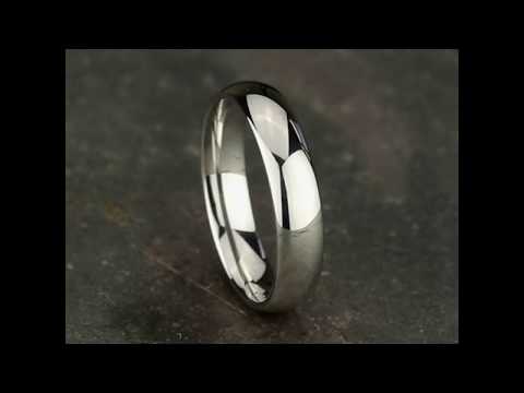 14K White Gold Comfort-Fit Plain Wedding Bands