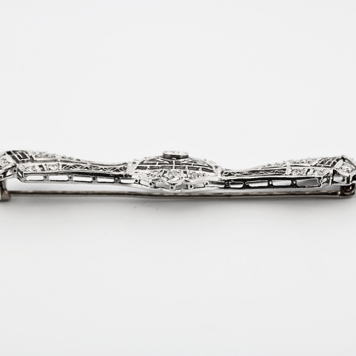 Estate Vintage Diamond Platinum Brooch