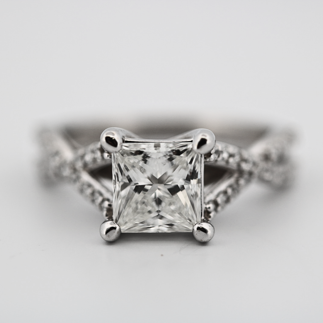 14K White Gold Diamond Engagement Ring 2.04ctw