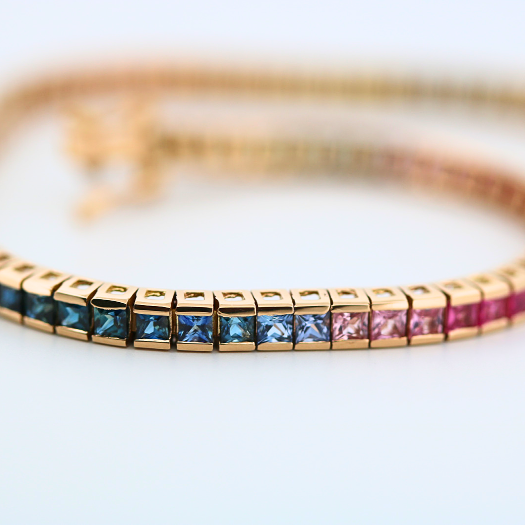 Rainbow sapphire store tennis bracelet