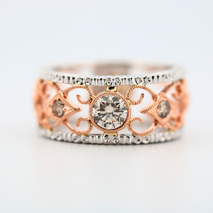 14K Rose & White Gold Diamond Ring