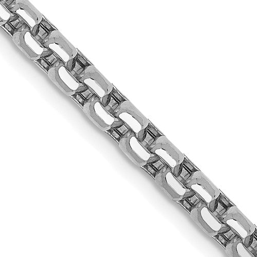 14K White Gold Round Box Chain
