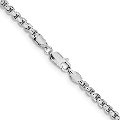 14K White Gold Round Box Chain