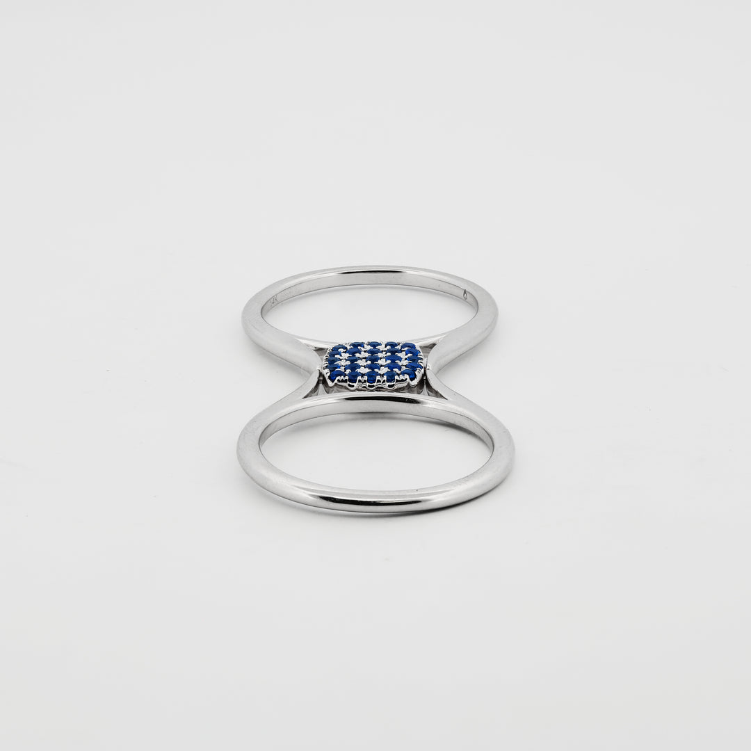 14K White Gold Reversible Diamond & Sapphire Infinity Loop Ring